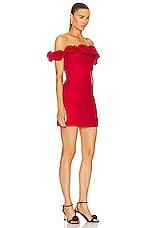Valentino Strapless Mini Dress in Rosso, view 2, click to view large image.