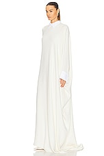 Valentino Long Sleeve Gown in Avorio & Bianco, view 3, click to view large image.