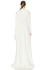 Valentino Long Sleeve Gown in Avorio & Bianco, view 4, click to view large image.