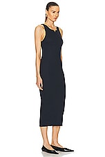 Valentino Ribbed Dress in Navy, view 2, click to view large image.
