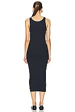 Valentino Ribbed Dress in Navy, view 3, click to view large image.