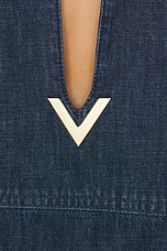 Valentino Chambray Denim Mini Dress in Medium Blue Denim, view 4, click to view large image.