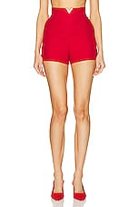 Valentino Crepe Short in Rosso, view 1, click to view large image.