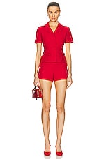 Valentino Crepe Short in Rosso, view 4, click to view large image.