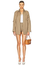 Valentino Canvas Short in Beige, view 4, click to view large image.