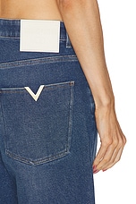 Valentino Denim Bermuda Short in Medium Blue Denim, view 6, click to view large image.