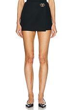 Valentino Solid Crepe Skort in Nero, view 1, click to view large image.