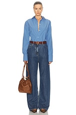 Valentino Straight Baggy Leg in Medium Blue Denim, view 5, click to view large image.