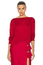 Valentino Cashmere Sweater in Rosso, view 1, click to view large image.