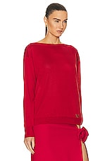 Valentino Cashmere Sweater in Rosso, view 2, click to view large image.