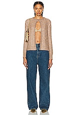 Valentino Mohair Cardigan in Poudre, view 4, click to view large image.