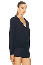 Valentino Wool Cardigan in Navy, view 2, click to view large image.