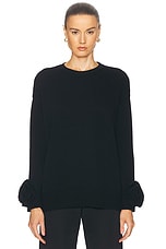 Valentino Wool Roses Sweater in Nero, view 1, click to view large image.