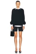 Valentino Wool Roses Sweater in Nero, view 4, click to view large image.