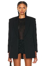 Valentino Solid Blazer in Nero, view 1, click to view large image.