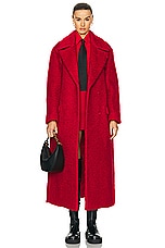 Valentino Mohair Coat in Rosso, view 1, click to view large image.