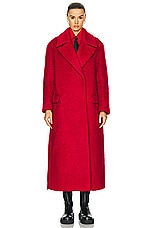 Valentino Mohair Coat in Rosso, view 2, click to view large image.