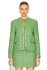 Valentino Embroidered Jacket in Ice Mint Lurex, view 1, click to view large image.