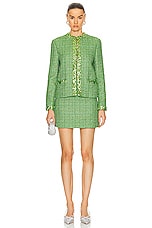 Valentino Embroidered Jacket in Ice Mint Lurex, view 4, click to view large image.