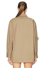 Valentino Embroidered Shacket in Beige, view 4, click to view large image.