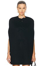 Valentino Solid Cape in Nero, view 1, click to view large image.