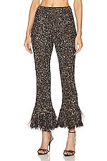 Valentino Embroidered Blend Feather Pant in Ebano, view 1, click to view large image.