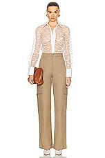 Valentino Cargo Pant in Beige, view 4, click to view large image.