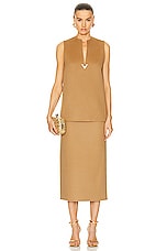 Valentino Midi Skirt in Old Ginger, view 4, click to view large image.