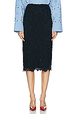 Valentino Midi Skirt in Navy, view 1, click to view large image.