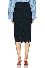 Valentino Midi Skirt in Navy, view 3, click to view large image.