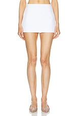 Valentino Compact Poplin Solid Mini Skirt in Bianco Ottico, view 1, click to view large image.