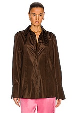 Valentino Long Sleeve Shirt in Deep Chocolate, view 2, click to view large image.