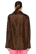 Valentino Long Sleeve Shirt in Deep Chocolate, view 4, click to view large image.