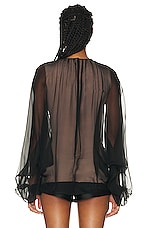 Valentino Chiffon Top in Nero & Sand, view 3, click to view large image.