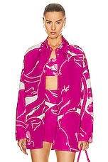 Valentino Panther Pattern Top in Milk & Pink, view 1, click to view large image.