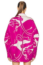 Valentino Panther Pattern Top in Milk & Pink, view 3, click to view large image.