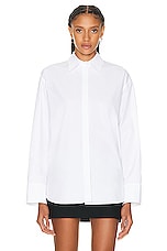 Valentino Poplin Shirt in Bianco Ottico, view 1, click to view large image.
