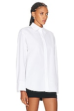 Valentino Poplin Shirt in Bianco Ottico, view 2, click to view large image.