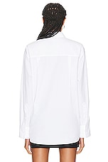 Valentino Poplin Shirt in Bianco Ottico, view 3, click to view large image.