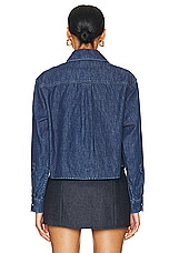 Valentino Chambray Top in Medium Blue Denim, view 3, click to view large image.