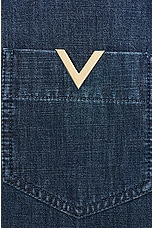 Valentino Chambray Top in Medium Blue Denim, view 5, click to view large image.
