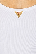 Valentino Ribbed Top in Bianco, view 5, click to view large image.