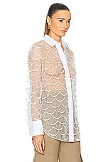 Valentino Embroidered Shirt in Avorio, view 2, click to view large image.