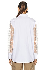 Valentino Embroidered Shirt in Avorio, view 3, click to view large image.