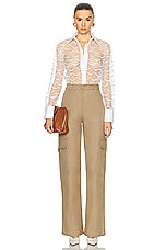 Valentino Embroidered Shirt in Avorio, view 4, click to view large image.