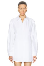 Valentino Compact Poplin Shirt in Bianco Ottico, view 1, click to view large image.