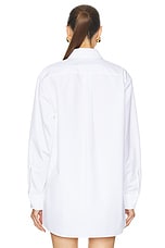 Valentino Compact Poplin Shirt in Bianco Ottico, view 3, click to view large image.