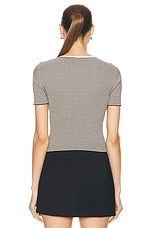 Valentino Lurex Knit Top in Avorio, Navy, & Oro, view 3, click to view large image.
