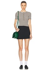Valentino Lurex Knit Top in Avorio, Navy, & Oro, view 4, click to view large image.
