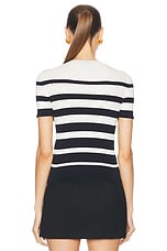 Valentino Stripe Top in Navy & Avorio, view 4, click to view large image.